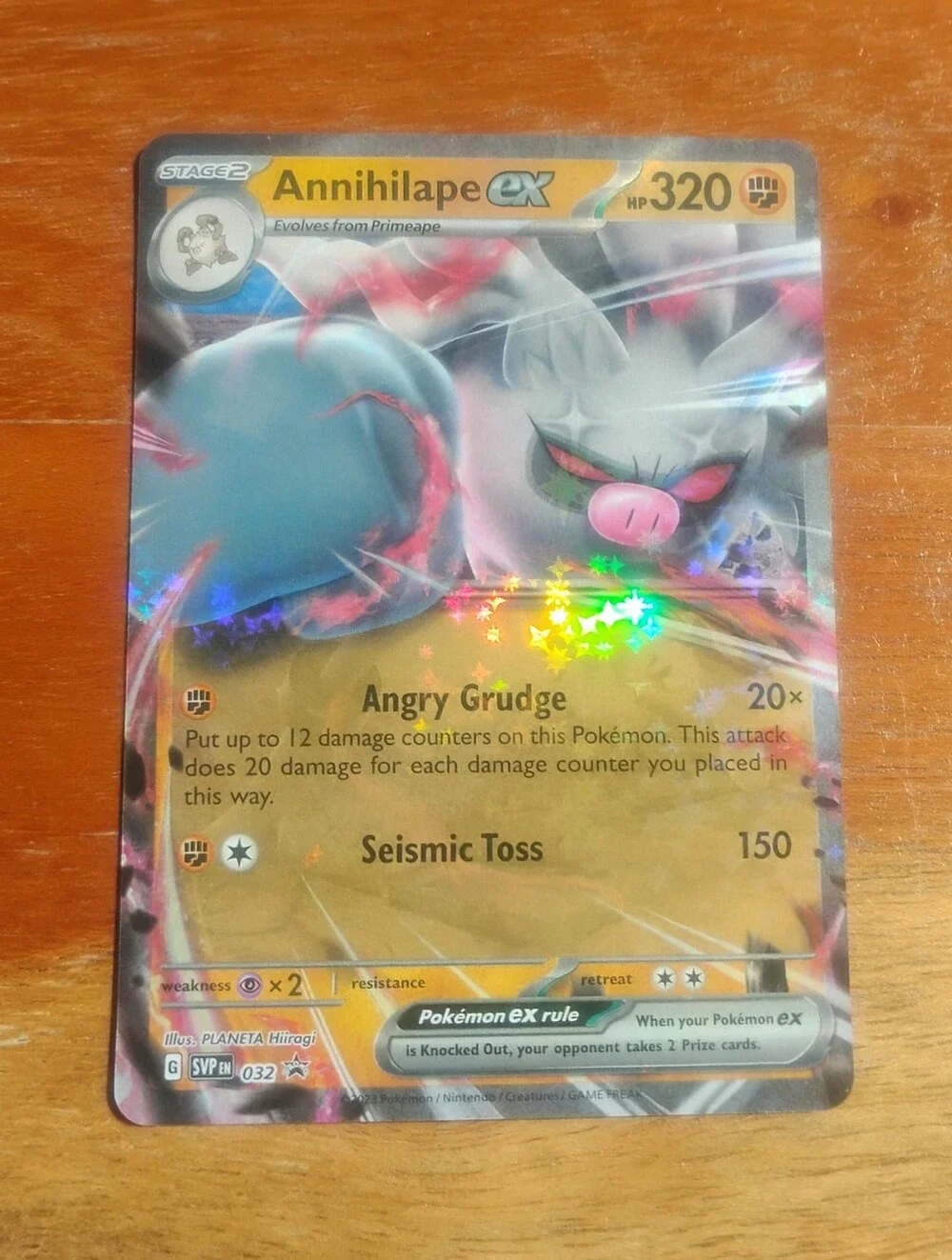 Near Mint 2023 Holo Annihilape EX Black Star Promo Pokemon Card